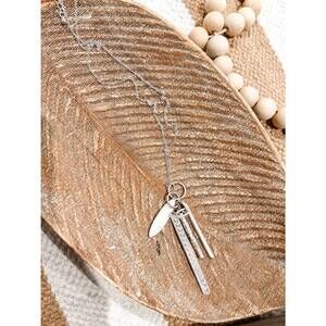NEW SOUTHERN SEOUL women's multi charm arrow long necklace in silver